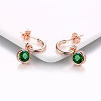 Simple Style Solid Color Copper Plating Inlay Zircon Drop Earrings 1 Pair main image 4