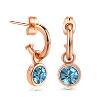 Style Simple Couleur Unie Le Cuivre Placage Incruster Zircon Boucles D'oreilles 1 Paire sku image 3