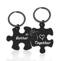 Hip-hop Letter Jigsaw Stainless Steel Printing Bag Pendant Keychain Necklace main image 1