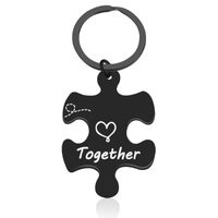 Hip-hop Letter Jigsaw Stainless Steel Printing Bag Pendant Keychain Necklace sku image 5