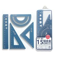 ¡venta Directa De Fábrica! Conjunto De Regla De Aleación De Aluminio De Cuatro Piezas, Conjunto De Regla De Placa Triangular, Juego De Reglas De Metal, Artículos De Papelería Para Alumnos Al Por Mayor main image 1