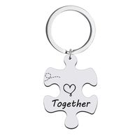 Hip-hop Letter Jigsaw Stainless Steel Printing Bag Pendant Keychain Necklace sku image 2