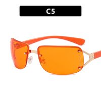 Fashion Solid Color Pc Square Inlaid Zircon Frameless Women's Sunglasses sku image 5