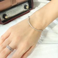 Niche New Fashion Simple Heart-shaped Titanium Steel Plated 18k Bracelet For Women sku image 4