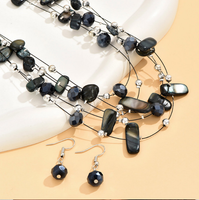 1 Set Retro Geometric Alloy Shell Women's Earrings Necklace main image 4
