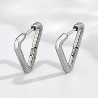 1 Pair Hip-hop Triangle Stainless Steel Men's Earrings sku image 1