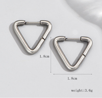 1 Pair Hip-hop Triangle Stainless Steel Men's Earrings main image 3