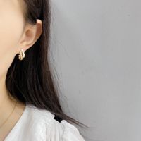 1 Pair Simple Style Square Plating Inlay Sterling Silver Zircon Gold Plated Silver Plated Ear Studs main image 3