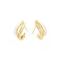 1 Pair Simple Style Square Plating Inlay Sterling Silver Zircon Gold Plated Silver Plated Ear Studs main image 6