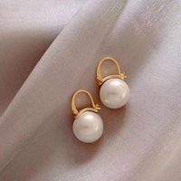 Fashion Geometric Copper Inlay Artificial Pearls Earrings 1 Pair main image 1