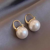 Fashion Geometric Copper Inlay Artificial Pearls Earrings 1 Pair sku image 2