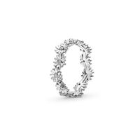 Retro Runden Sterling Silber Inlay Künstlicher Diamant Ringe 1 Stück main image 5
