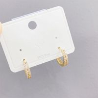 1 Pair Simple Style Geometric Inlay Copper Zircon Hoop Earrings main image 1