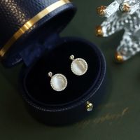 Fashion Round Copper Inlay Opal Zircon Women's Rings Earrings Necklace sku image 4