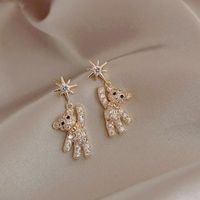 Fashion Heart Shape Butterfly Bow Knot Copper Inlay Artificial Pearls Shell Zircon Earrings 1 Pair sku image 21