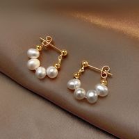 Fashion Heart Shape Butterfly Bow Knot Copper Inlay Artificial Pearls Shell Zircon Earrings 1 Pair sku image 19