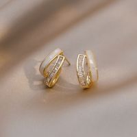 Mode Herzform Schmetterling Bogenknoten Kupfer Inlay Künstliche Perlen Hülse Zirkon Ohrringe 1 Paar sku image 14