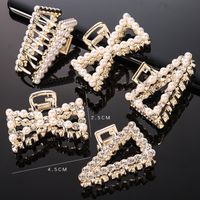 Simple Style Solid Color Alloy Inlay Rhinestones Hair Claws 1 Piece main image 1