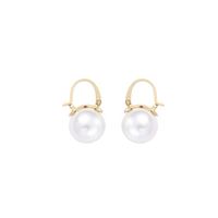 Fashion Geometric Copper Inlay Artificial Pearls Earrings 1 Pair main image 2