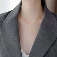 Simple Style Heart Shape Titanium Steel Plating Necklace 1 Piece sku image 2