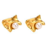 Fashion Geometric Stainless Steel Plating Artificial Pearls Ear Studs 1 Pair main image 2