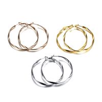 Einfacher Stil Kreis Rostfreier Stahl Überzug Reif Ohrringe 1 Paar main image 7
