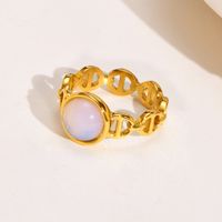 Fashion Geometric Metal Plating Opal Women's Rings main image 5