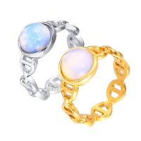 Fashion Geometric Metal Plating Opal Women's Rings main image 3