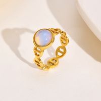 Fashion Geometric Metal Plating Opal Women's Rings main image 2