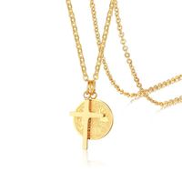 Fashion Cross Titanium Steel Plating Pendant Necklace main image 2