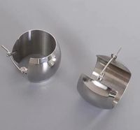 Simple Style Geometric Titanium Steel Metal Earrings 1 Pair sku image 2