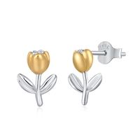 Fashion Flower Silver Plating Ear Studs 1 Pair sku image 1