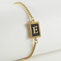 Stainless Steel Simple Style Letter Plating Inlay Shell Bracelets sku image 31