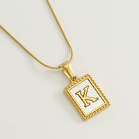 Simple Style Letter Stainless Steel Titanium Steel Plating Pendant Necklace 1 Piece sku image 11