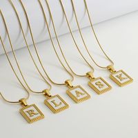 Simple Style Letter Stainless Steel Titanium Steel Plating Pendant Necklace 1 Piece main image 1