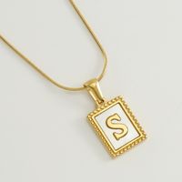 Simple Style Letter Stainless Steel Titanium Steel Plating Pendant Necklace 1 Piece sku image 19
