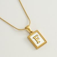 Simple Style Letter Stainless Steel Titanium Steel Plating Pendant Necklace 1 Piece sku image 6