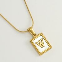 Simple Style Letter Stainless Steel Titanium Steel Plating Pendant Necklace 1 Piece sku image 23