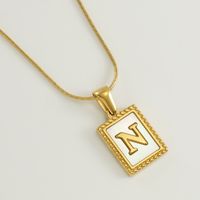 Simple Style Letter Stainless Steel Titanium Steel Plating Pendant Necklace 1 Piece sku image 14