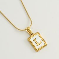 Simple Style Letter Stainless Steel Titanium Steel Plating Pendant Necklace 1 Piece sku image 12