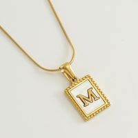 Simple Style Letter Stainless Steel Titanium Steel Plating Pendant Necklace 1 Piece sku image 13