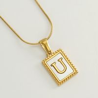 Simple Style Letter Stainless Steel Titanium Steel Plating Pendant Necklace 1 Piece sku image 21
