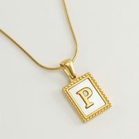 Simple Style Letter Stainless Steel Titanium Steel Plating Pendant Necklace 1 Piece sku image 16
