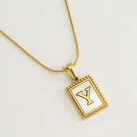 Simple Style Letter Stainless Steel Titanium Steel Plating Pendant Necklace 1 Piece sku image 25