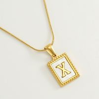 Simple Style Letter Stainless Steel Titanium Steel Plating Pendant Necklace 1 Piece sku image 24