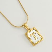 Simple Style Letter Stainless Steel Titanium Steel Plating Pendant Necklace 1 Piece sku image 20