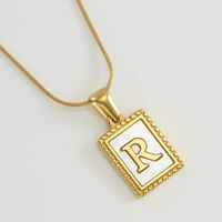 Simple Style Letter Stainless Steel Titanium Steel Plating Pendant Necklace 1 Piece sku image 18