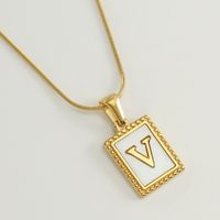 Simple Style Letter Stainless Steel Titanium Steel Plating Pendant Necklace 1 Piece sku image 22