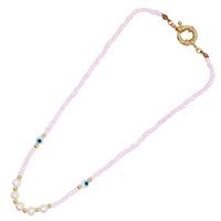 1 Piece Bohemian Smiley Face Glass Glass Beaded Pearl Plating Women's Necklace sku image 3