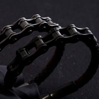 Hip Hop Geometrisch Rostfreier Stahl Leder Flechten Männer Armbänder main image 8